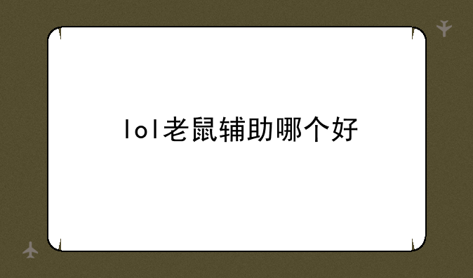 lol老鼠辅助哪个好