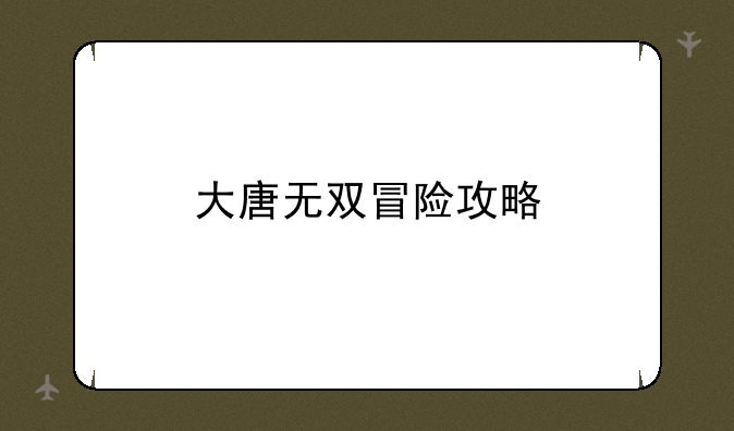 大唐无双冒险攻略