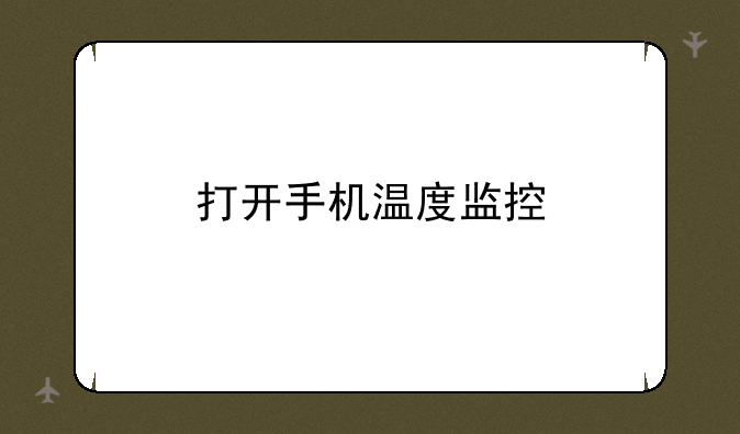 打开手机温度监控