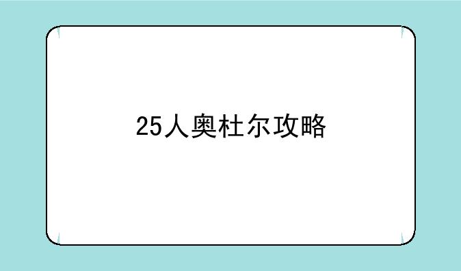 25人奥杜尔攻略