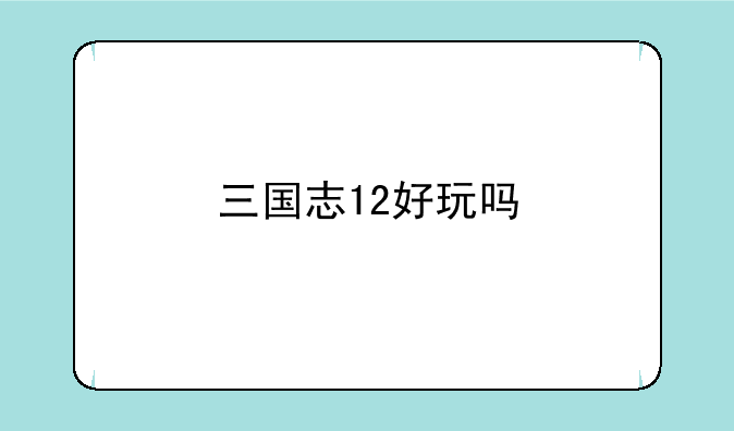 三国志12好玩吗