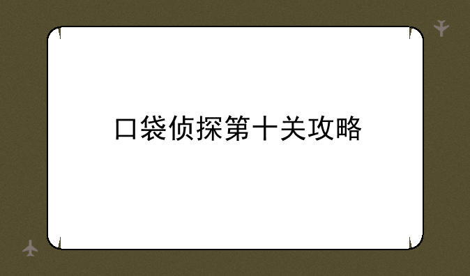 口袋侦探第十关攻略