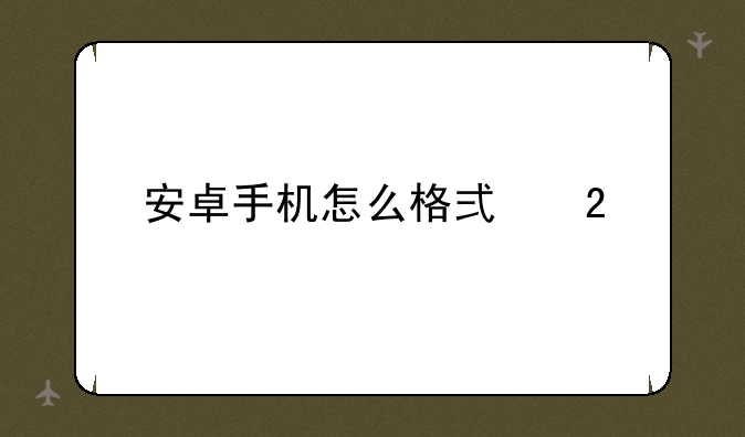 安卓手机怎么格式化