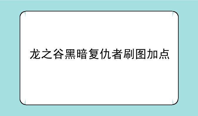 龙之谷黑暗复仇者刷图加点