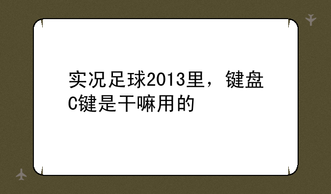 实况足球2013里，键盘C键是干嘛用的