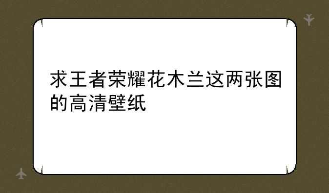 求王者荣耀花木兰这两张图的高清壁纸